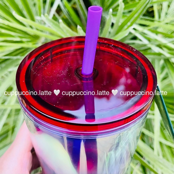 👌NEW💜Starbucks 2021 ASL Holiday Purple Iridescent Hands Holo Cold Cup - Picture 8 of 11